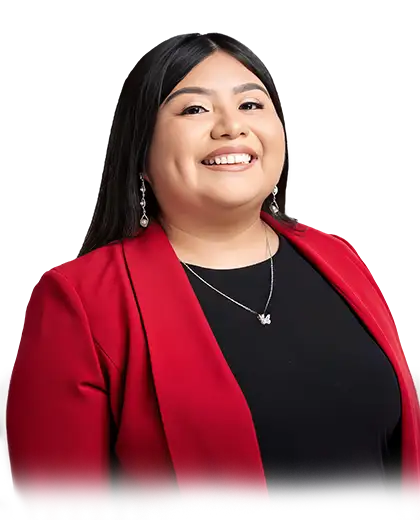 Janet Hernández in red blazer